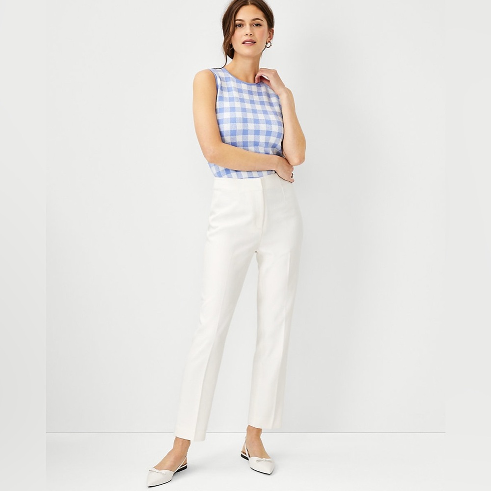 Ann Taylor The Petite Slim Pant Ivory 16 NWT